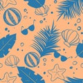 Seamless vector pattern wit some beach items